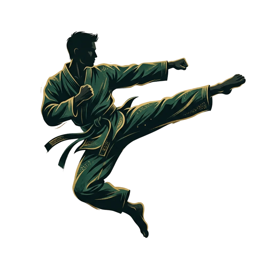 Taekwondo practitioner performing a high side kick